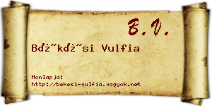 Békési Vulfia névjegykártya
